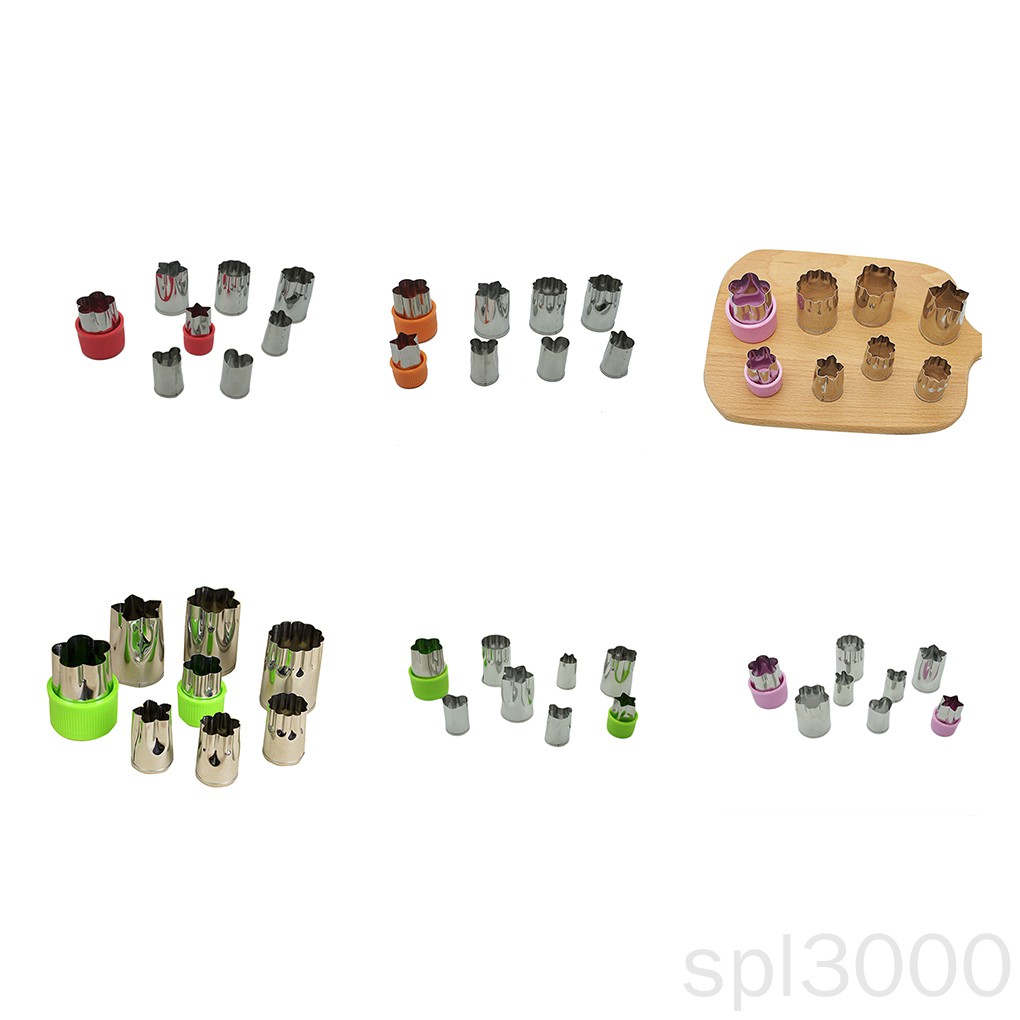 Set 8 Khuôn Cắt Tạo Hình Hoa Trang Trí Bánh Bằng Thép Không Gỉ