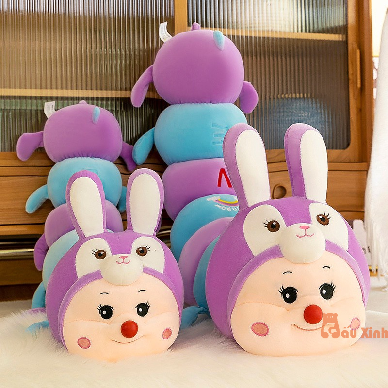 Gấu Bông Gối Ôm Sâu Thỏ Biến Hình Thú Nhồi Bông Cao Cấp Quà Tặng Đáng Yêu Cho Bé Và Bạn Gái - Gấu Xinh - G79
