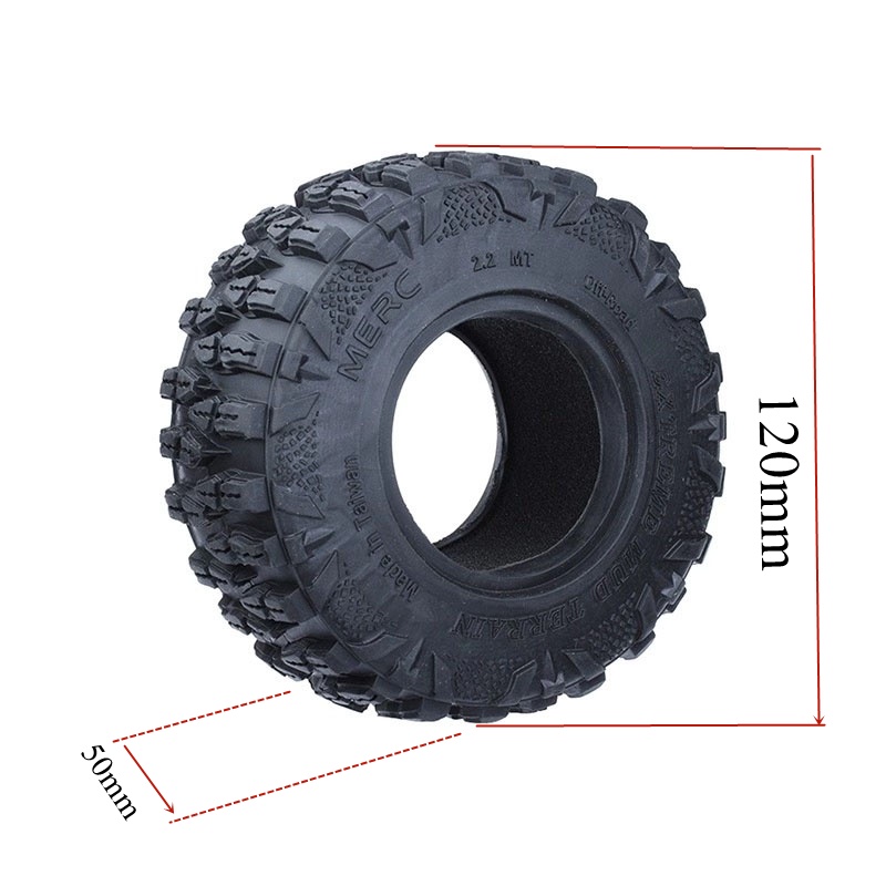 Lốp Xe Cao Su 2.2 Inch Cho Xe Địa Hình Điều Khiển Từ Xa TRX4 TRX6 SCX10 Yikong D90 90046 KM2 RBX10 TK300