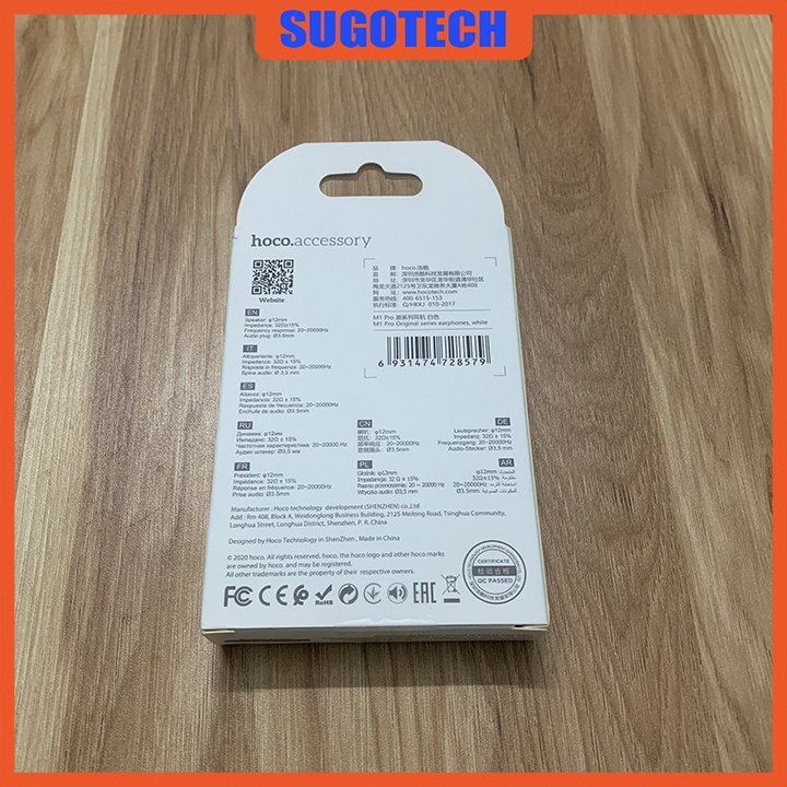 Tai nghe có dây nhét tai Hoco M1 Pro chính hãng, chống ồn, có mic, full chức năng