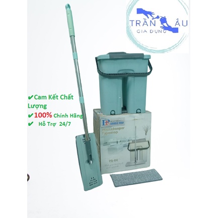 Bộ Cây Lau Nhà Và Thùng Tự Vắt 360 độ 2 Ngăn Vắt+TẶNG kèm 1 bông lau(Loại Lớn)