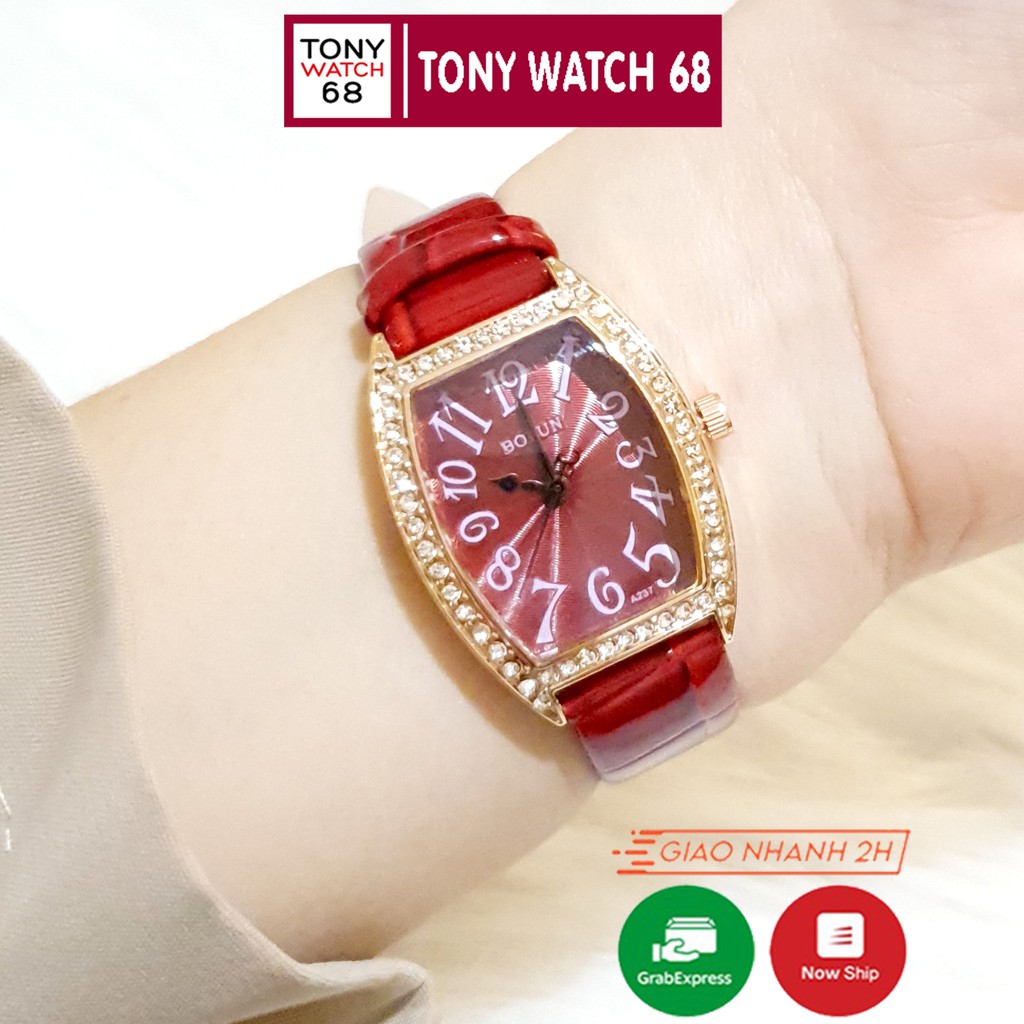 Đồng hồ nữ Bolun bầu dục viền đá chính hãng siêu đẹp chống nước Tony Watch 68