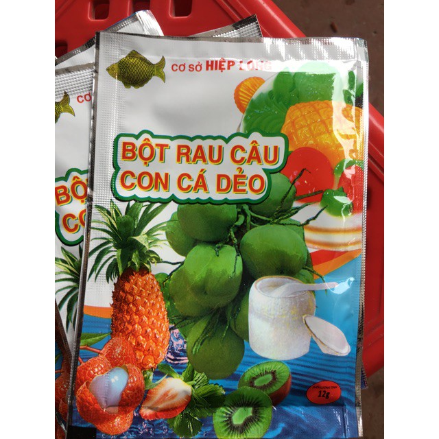 Bột rau câu con cá dẻo hàng chuẩn gói 12g