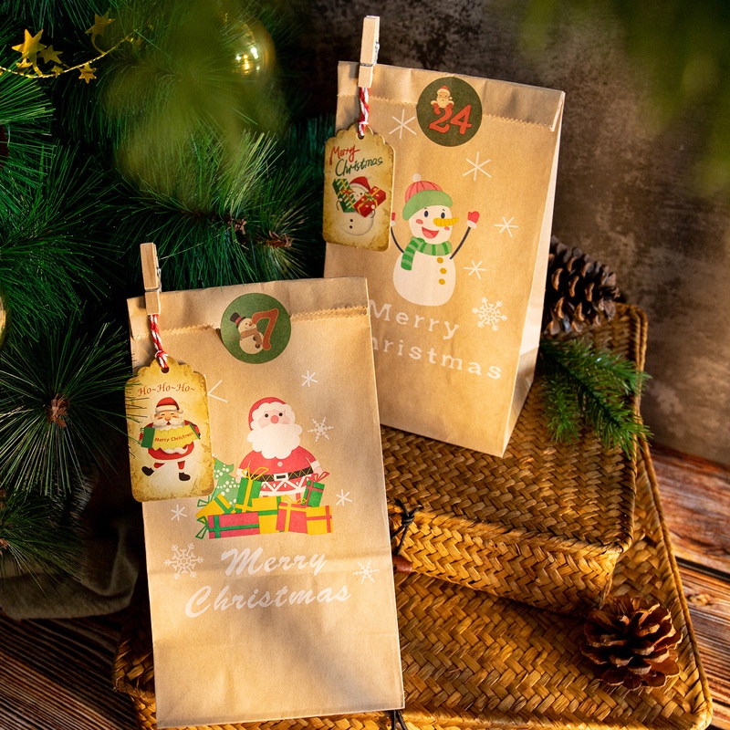 Set 50 Thẻ Giấy Họa Tiết Giáng Sinh Trang Trí Cây Thông