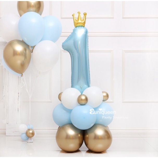 Bóng Số 1 vương miện số 1 in Hình dễ thương cho bé trai bé gái trang trí sinh nhật thôi nôi balloon party