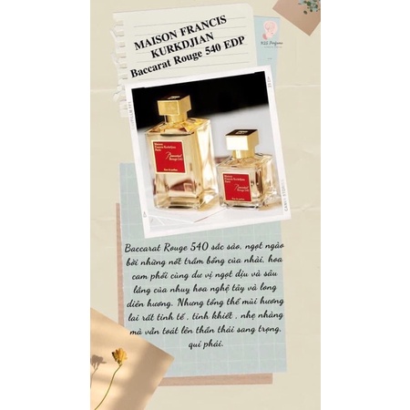 Mẫu thử -Nước hoa Maison Francis Kurkdjian Baccarat Rouge 540 EDP 5/10ml