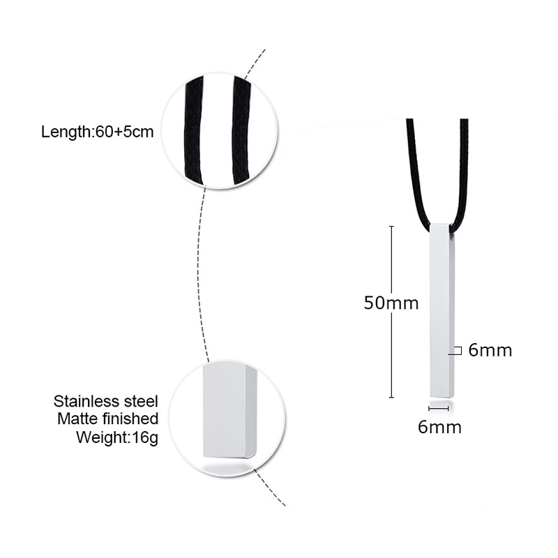 Vnox Dây Chuyền Kim Loại Mặt Khắc Chữ Sáng Tạo