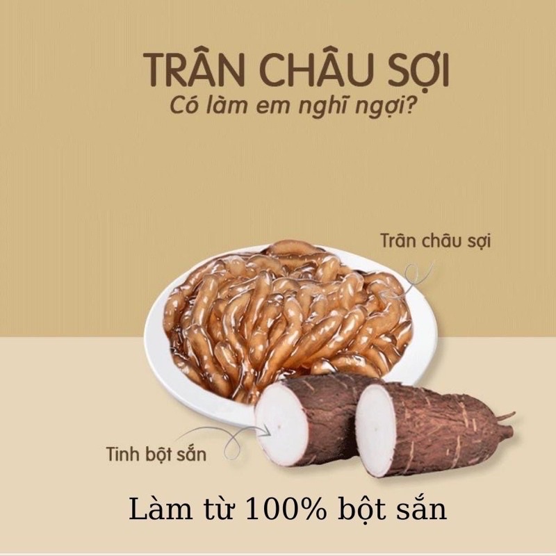Trân châu sợi hương caramel / Trân châu Hoàng Kim tách lẻ 200g