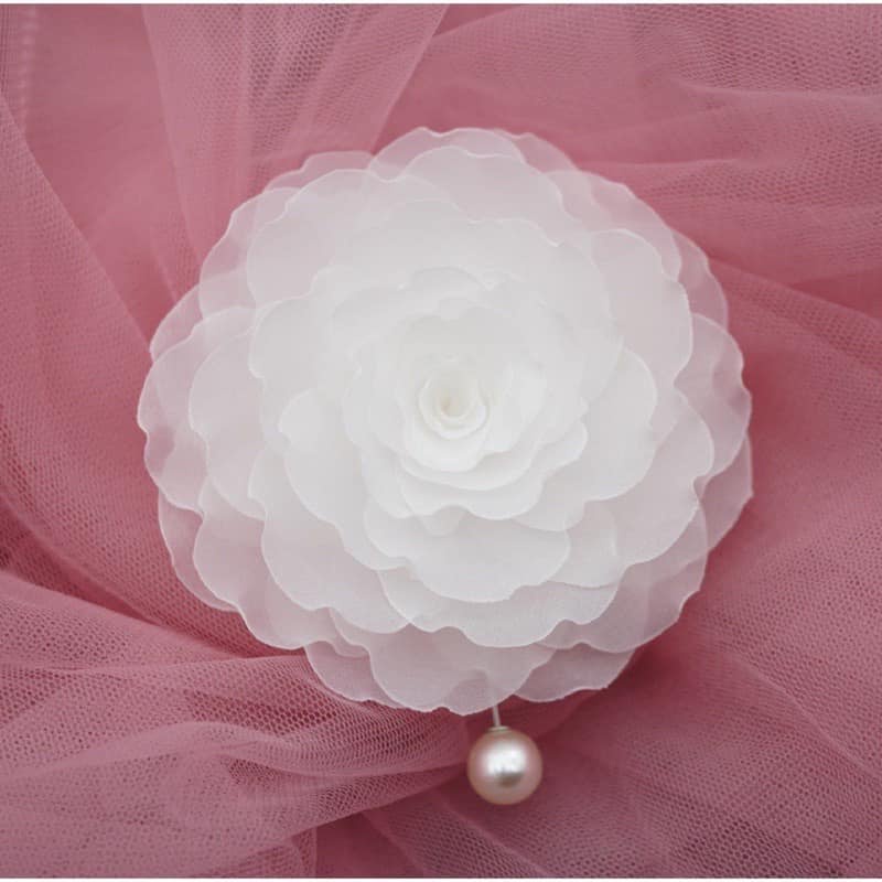 Hoa cài áo Handmade - Hoa cài áo màu trắng