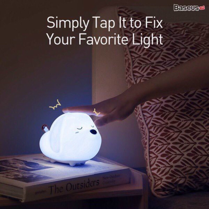 Đèn ngủ cảm biến đổi màu thông minh Baseus Cute Series Doggie Silicone Night Light 1100mAh re-Charge battery, Touch