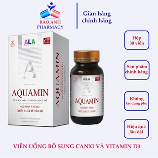 AQUAMIN - VIÊN UỐNG BỔ SUNG CANXI TỪ TẢO ĐỎ – Hộp 30 viên