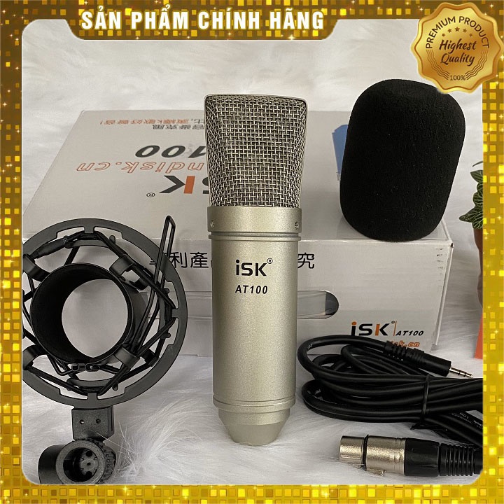 [Mã ELHACE giảm 4% đơn 300K] Mic ISK AT 100 Xịn loại 1 Hoa Vinh hát cực chất Bảo hành 6 tháng