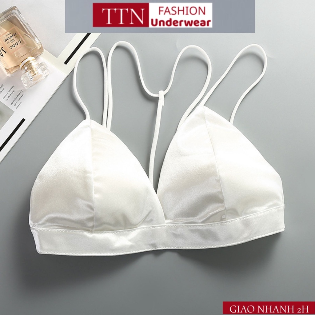 Áo Bra 2 Dây Satin TTN Underwear FREESHIP Áo Ngực Không Gọng Đệm Mỏng - Nâng Ngực 9609