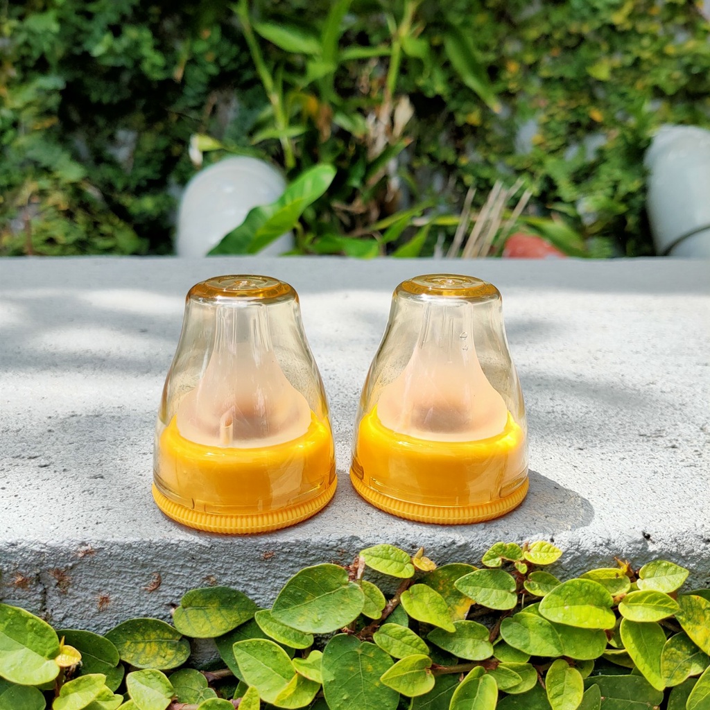 (Tặng núm ti siêu mềm) Cổ nối và nắp đậy cho bình sữa cổ thường tương thích Medela hiệu Baby Lengend, nhựa PPSU