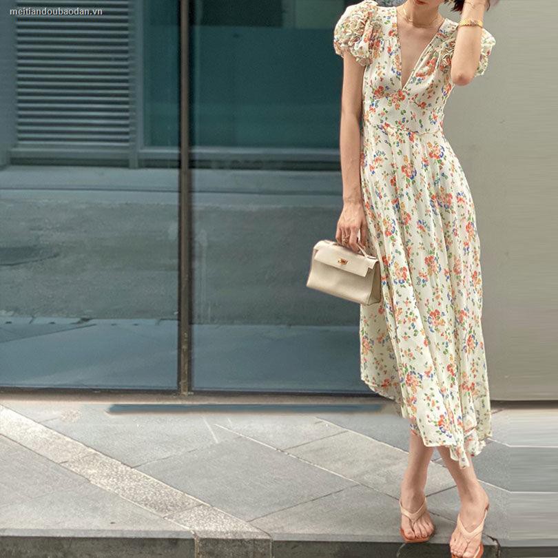 Đầm Dài Tay In Hoa Kiểu Retro Pháp Thời Trang Mùa Hè 2021 (12 Ngày) | BigBuy360 - bigbuy360.vn