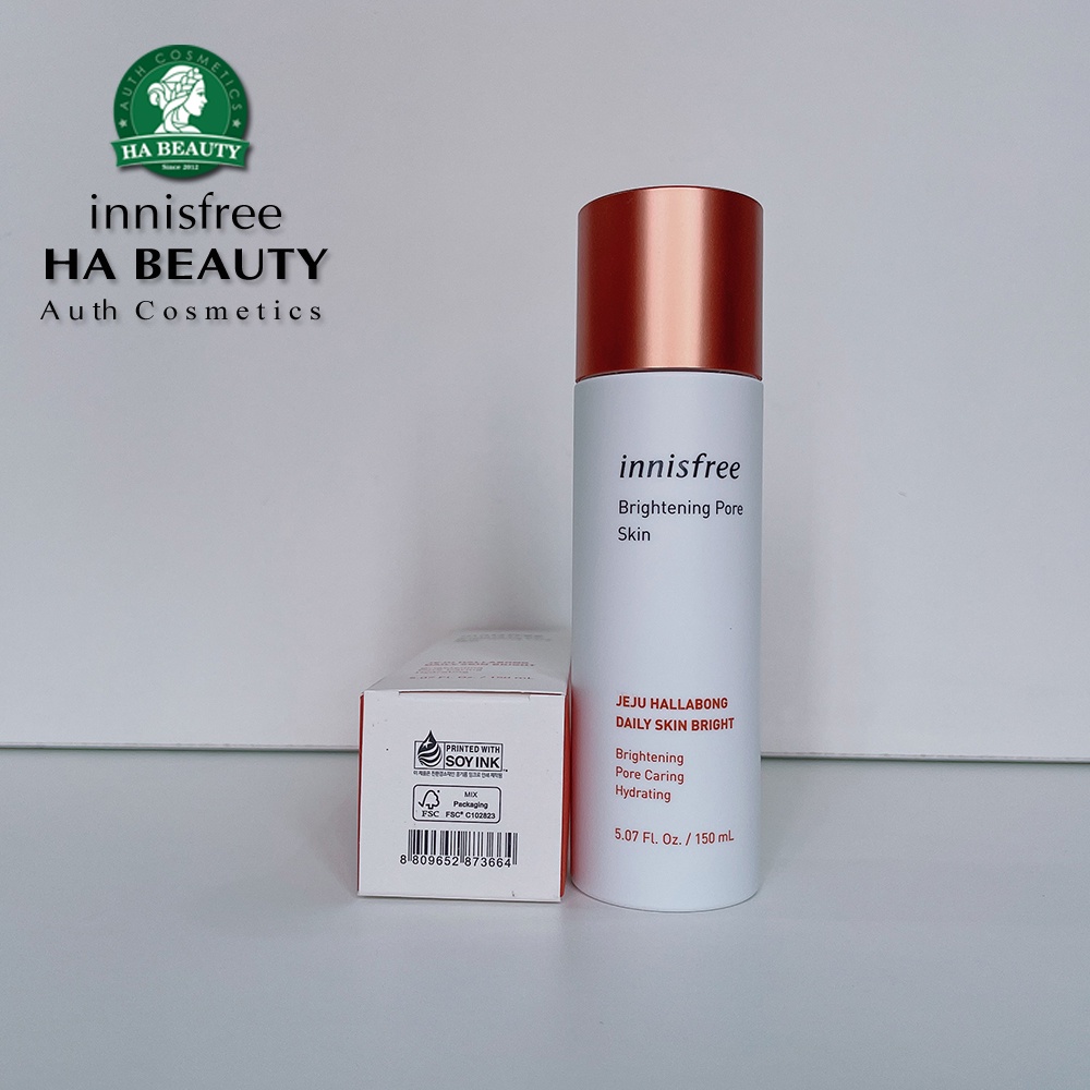 Nước hoa hồng dưỡng sáng trắng da 3 trong 1 Innisfree Brightening Pore Skin 150ml cấp ẩm dịu nhẹ