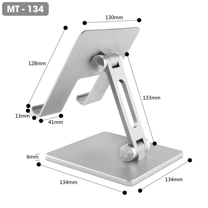 Giá Đỡ Để Bàn Điện Thoại Di Động, Máy Tính Bảng, Ipad Hợp Kim Nhôm Cao Cấp Hai Trục Xoay 180 Độ Chống Đổ Tiện Dụng