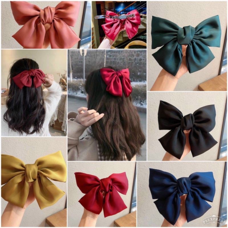 Kẹp tóc nơ chất liệu vải satin cao cấp,phong cách Hàn Quốc sang chảnh