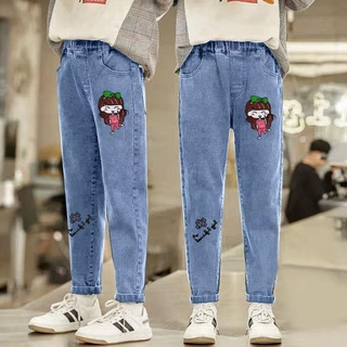 Quần Jeans Dáng Rộng Phong Cách Phương Tây Dành Cho Bé Gái