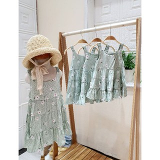 Váy 2 dây kẻ caro chất liệu lụa lanh cực mát
