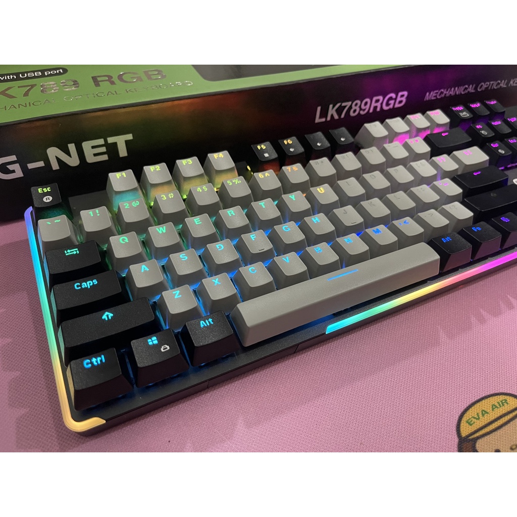 Bàn Phím G-Net LK789 RGB / Chính Hãng / phím cơ quang chống nước. Bảo hành 24 tháng, cung cấp sửa chữa cho phòng Game