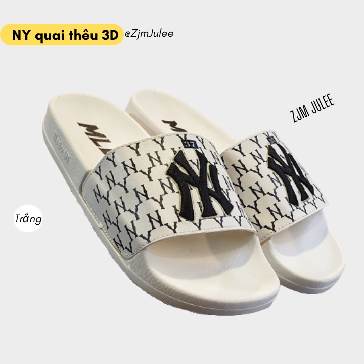 Dép Ulzzang nữ quai da thêu nổi (N&amp;Y) xịn xò Dép quai ngang hot trend