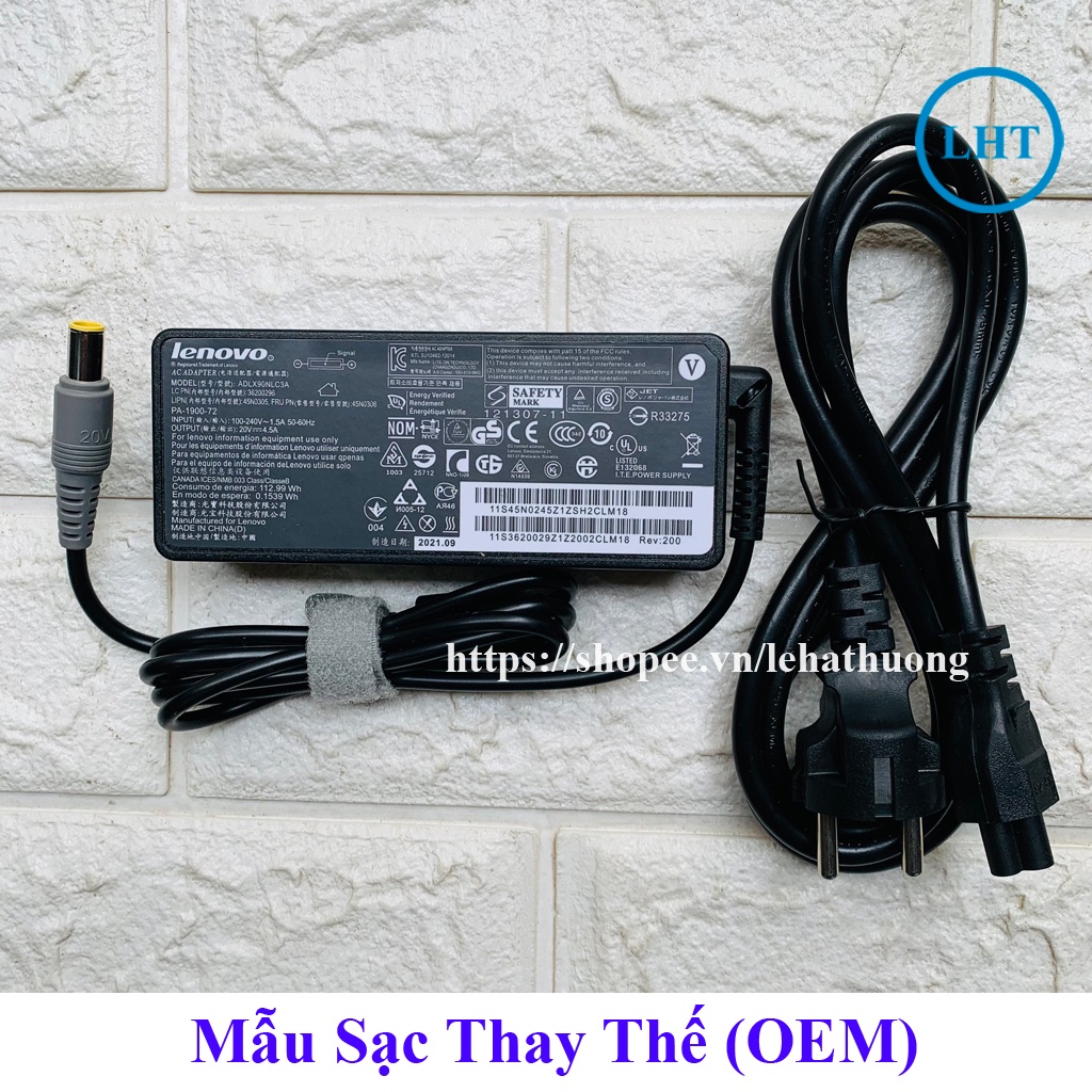 Sạc Laptop Lenovo Thinkpad T420 T420s X200 X220 X230 T400 T410 T430 T520 20V- 4.5A chân kim Adapter IBM Lenovo ThinkPad