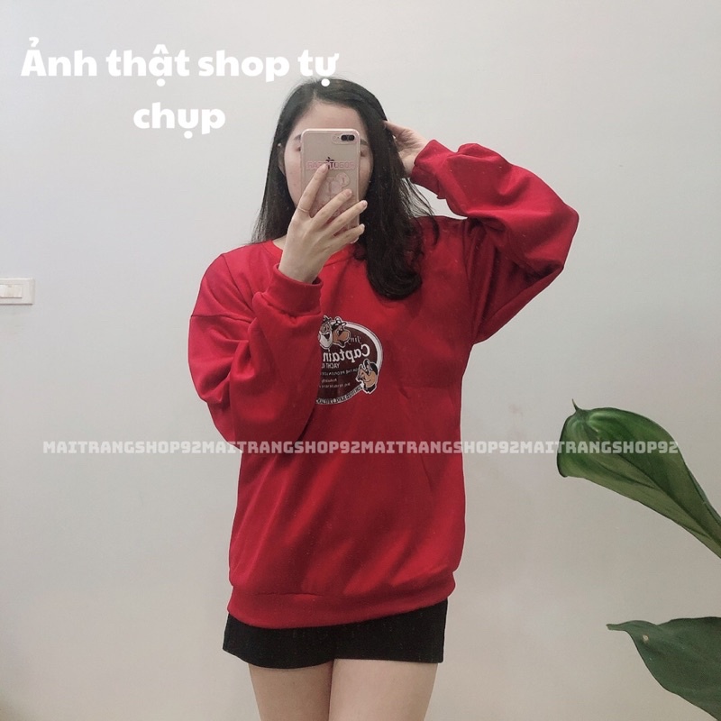 Áo noel nữ, Áo sweater nữ phối hình cực cute (Clip/ảnh thật) – (TTA43)