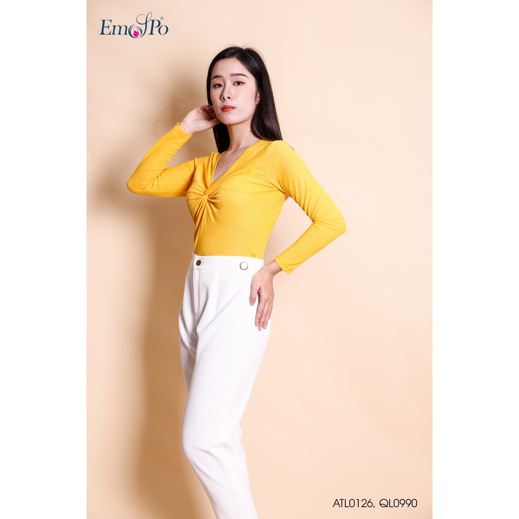 [Mã LT50 giảm 50k đơn 250k] Áo thun dài tay cổ V Emspo ATL0126 (Vàng)