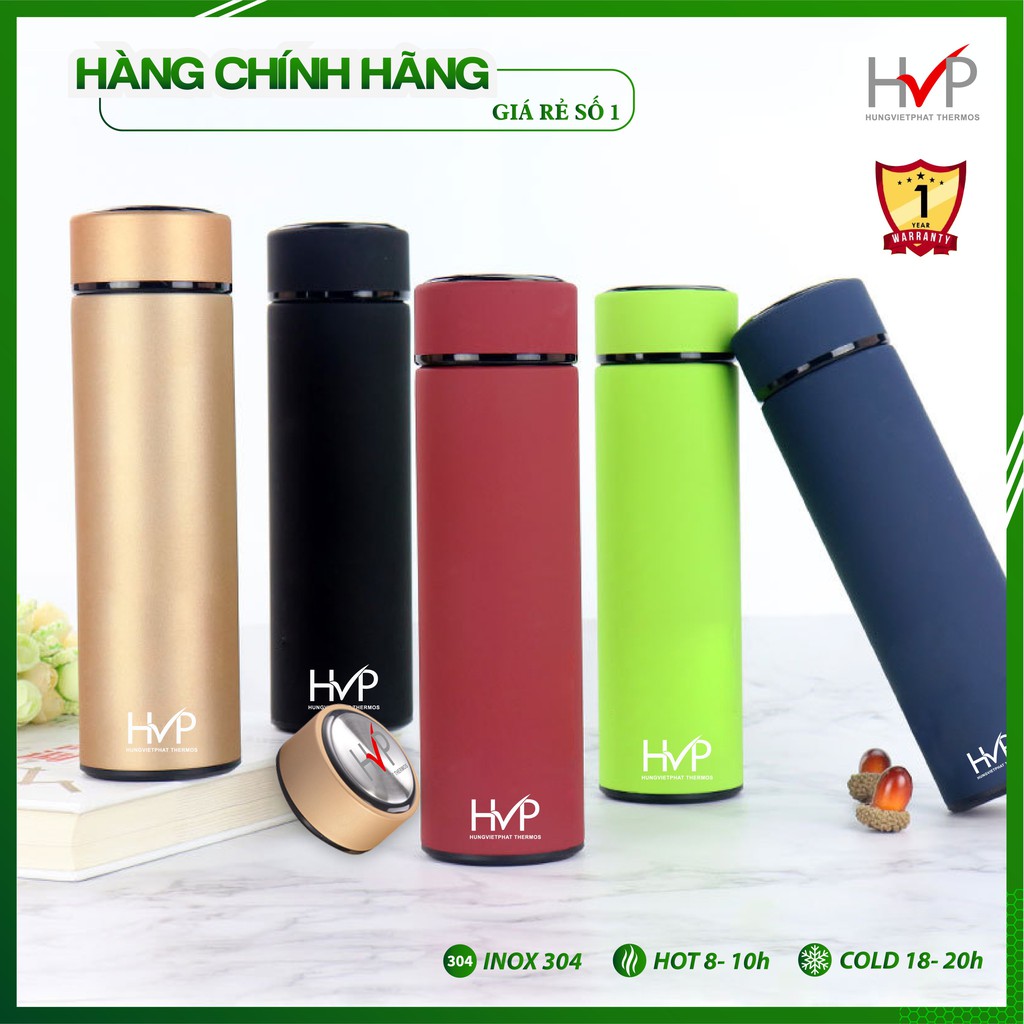 Bình nước giữ nhiệt HVP ️FREE SHIP Bình giữ nhiệt nhiều màu, inox 304 HVP, dung tích 500ml