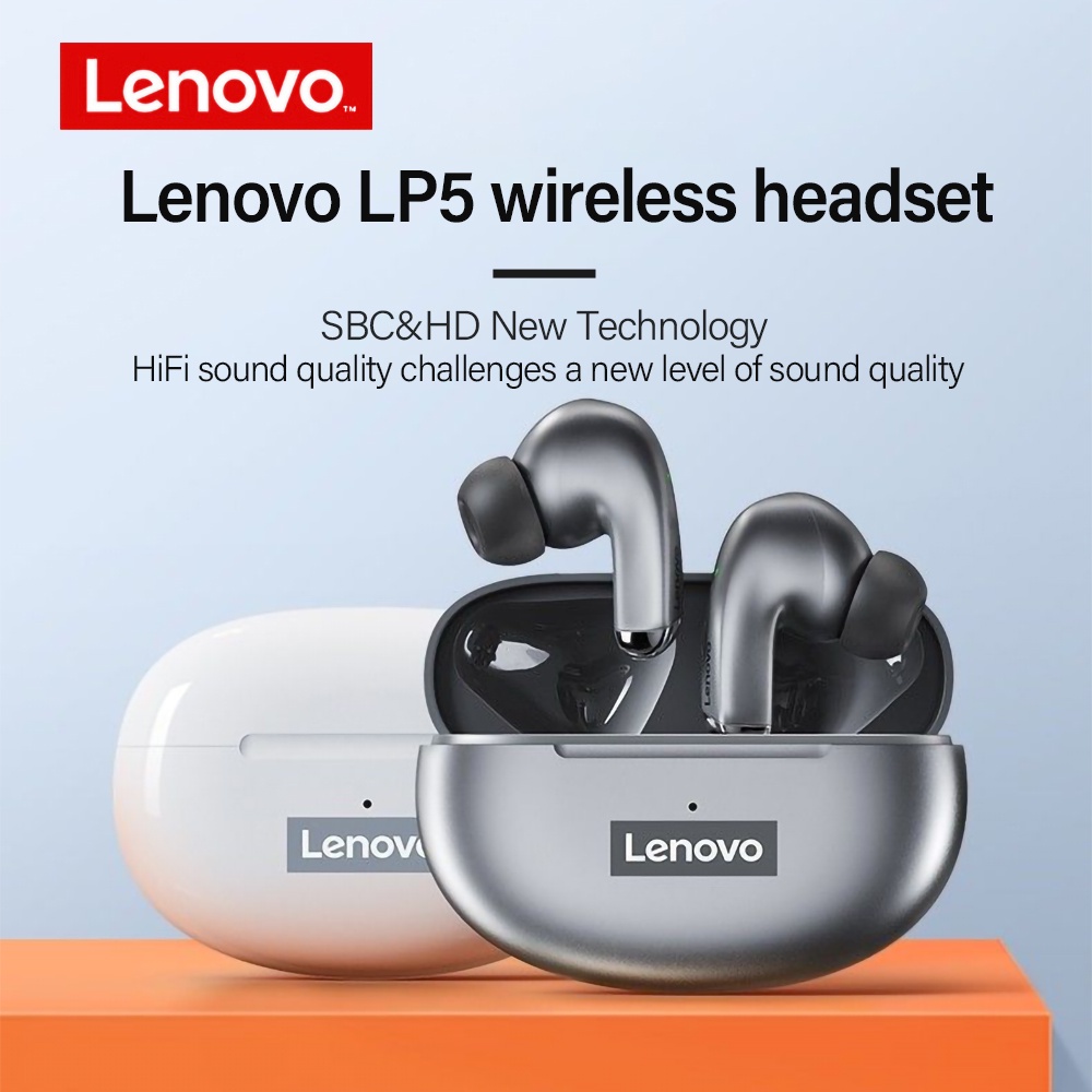 Lenovo LP5 Tai nghe Bluetooth TWS 9D Tai nghe không dây chống nước âm thanh nổi có mic