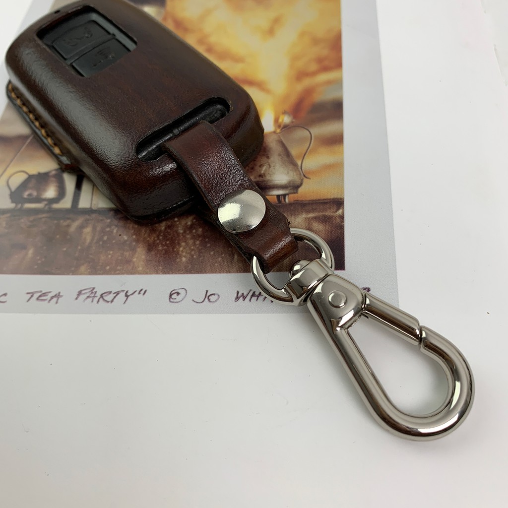 Bao da chìa khóa xe LEAD - H.o.n.d.a - da bò thật - màu nâu - handmade DT294