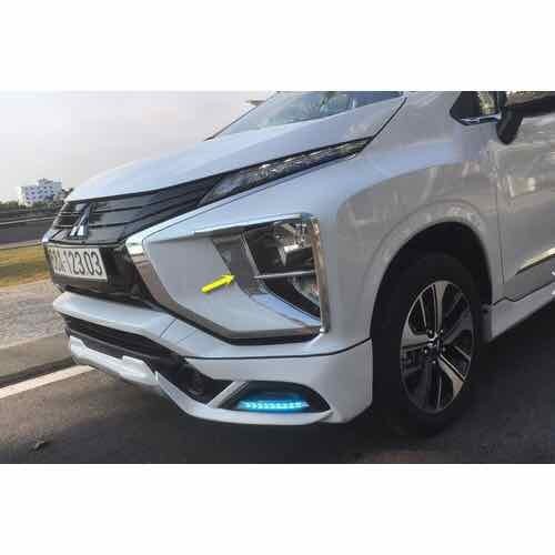 Bộ 2 Ốp đèn pha xe Xpander 2019-2020-2021 mạ Crom, op den pha hậu trước sau