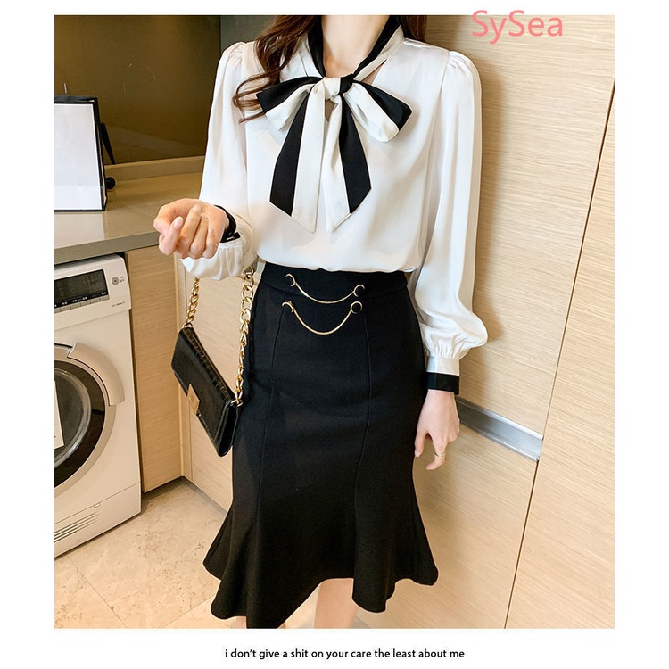 Áo Sơ Mi Công Sở Phối Nơ Plus size Thời Trang Mùa Thu Dành Cho Nữ