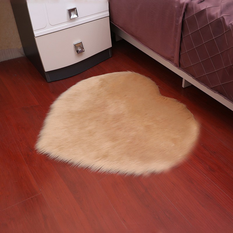 Thảm Lông Lót Sàn Hình Trái Tim 30x40cm Trang Trí Nhà Cửa