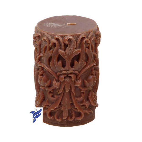 Nến thơm décor hoa lan D10H15 Miss Candle NQM4558 10 x 15 cm (Nâu đậm, hương mocha)