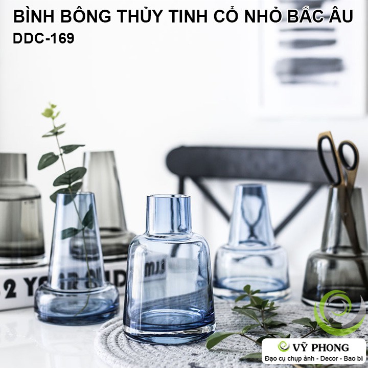 BÌNH BÔNG BÌNH HOA THỦY TINH CỔ NHỎ CẮM HOA DECOR LỌ HOA TRANG TRÍ ĐẠO CỤ CHỤP ẢNH SẢN PHẨM INS DDC-169