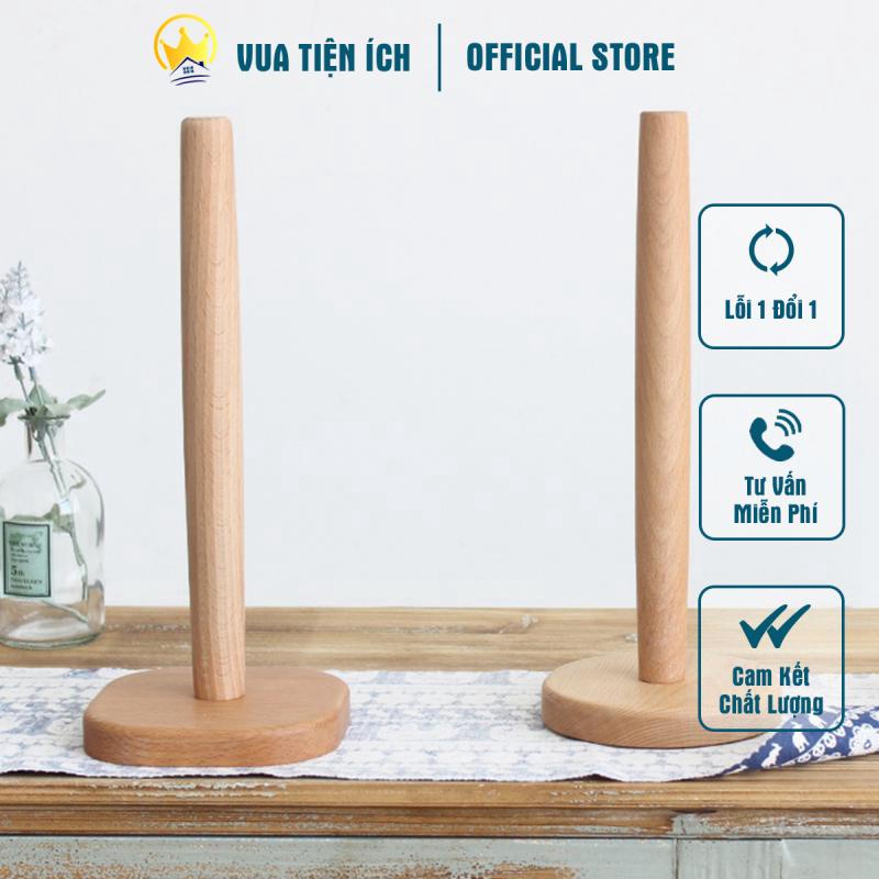Giá đỡ cuộn giấy tròn bằng gỗ cho nhà bếp, bàn ăn đế tròn kiểu dáng sang trọng, hiện đại