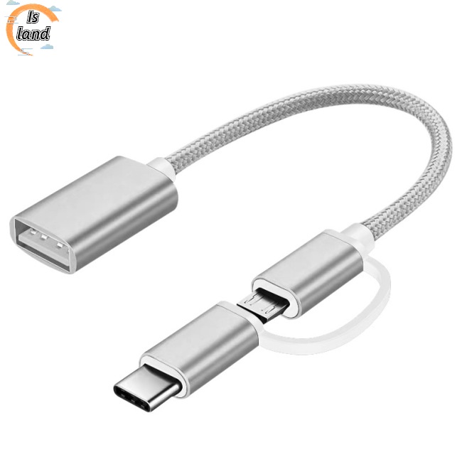 Dây Cáp Chuyển Đổi OTG Type-c Sang Usb 2 Trong 1 Cho Điện Thoại / Máy Tính Bảng