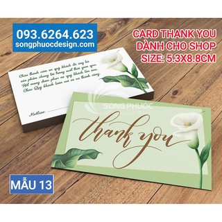 500 Thẻ Cảm Ơn Khách Hàng - Mẫu 13 In Song Phước