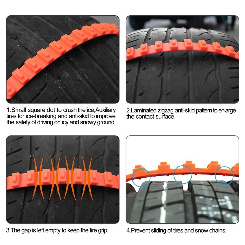 Dây Xích Nylon Giữ Bánh Xe Hơi Khẩn Cấp Chống Trượt / Tuyết Siêu Bền Chất Lượng Cao Thông Dụng66