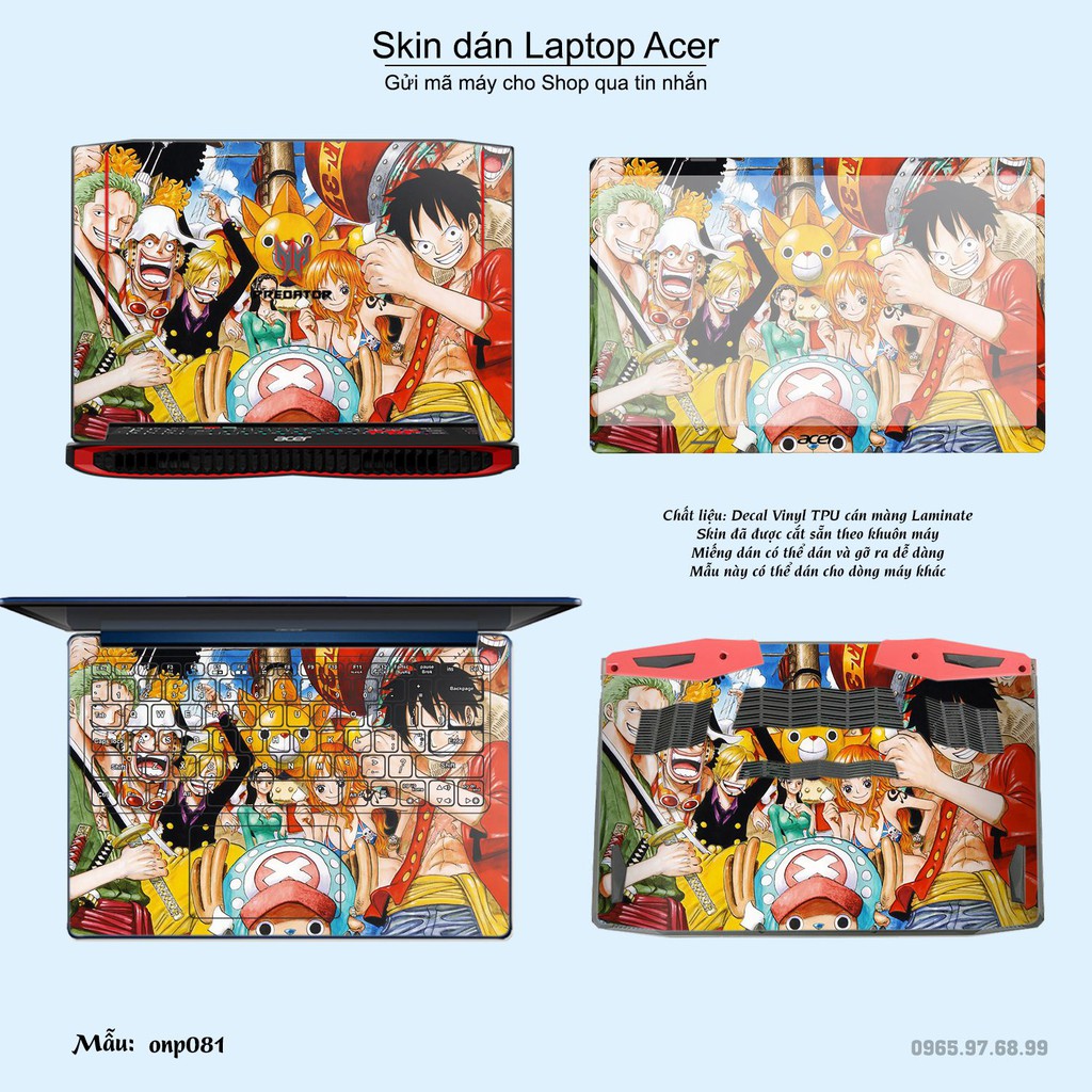 Skin dán Laptop Acer in hình One Piece nhiều mẫu 7 (inbox mã máy cho Shop)