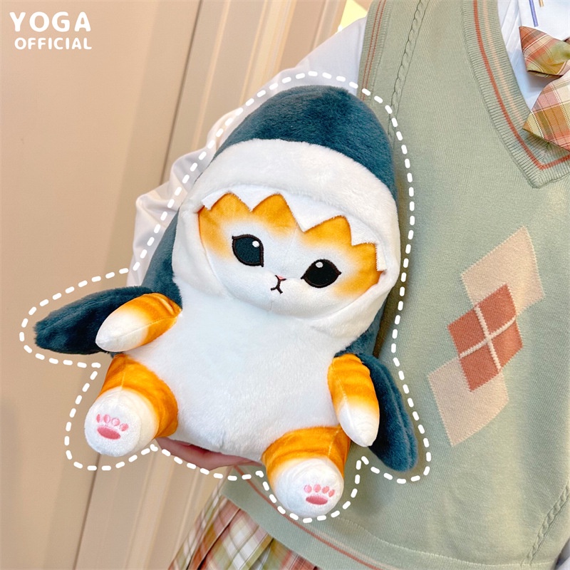 Thú Nhồi Bông Mofusand 33cm Hình Cá Mập / Tôm Chiên / Tôm Chiên Trang Trí Xe Hơi Đẹp Mắt