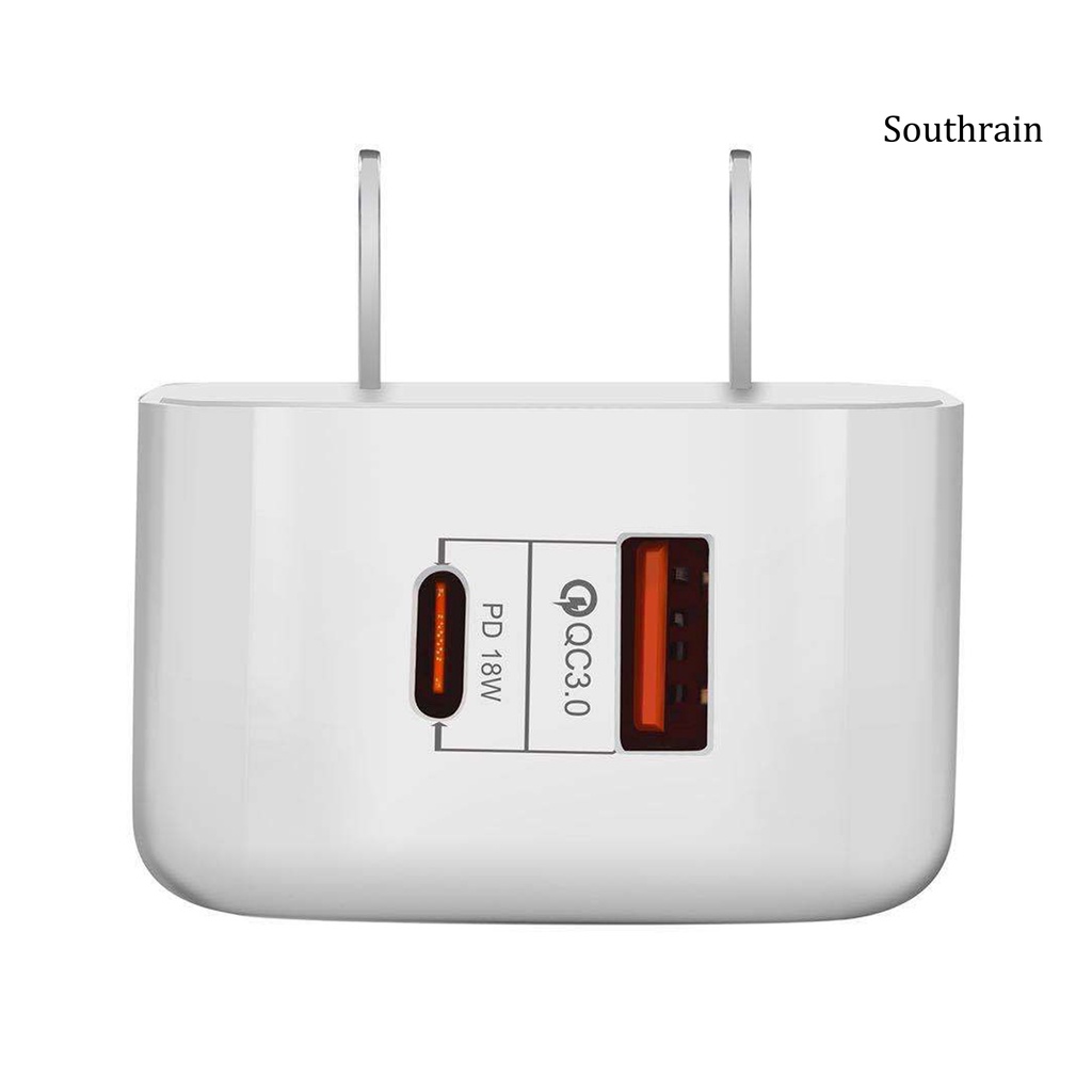 SOU-Charger Plug Fast Charging Plug And Play ABS USB C Power Adapter for iPhone 12/12 mini/XR/11/ for iPad