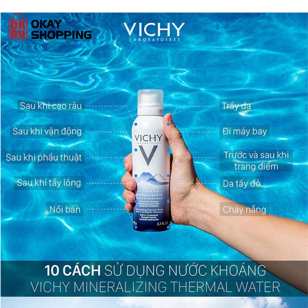 Nước xịt khoáng dưỡng da cấp ẩm và bảo vệ da Vichy mineralizing thermal water 300ml | WebRaoVat - webraovat.net.vn