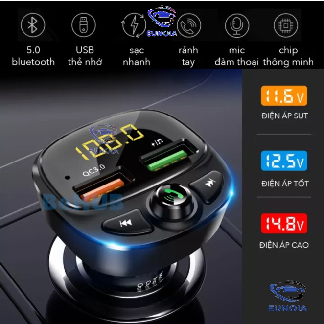 Tẩu nghe nhạc MP3 Bluetooth kiêm sạc nhanh HY-87