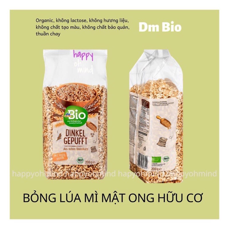 Bỏng lúa mì tẩm mật ong hữu cơ DM Bio Dinkel Gepuf 200g