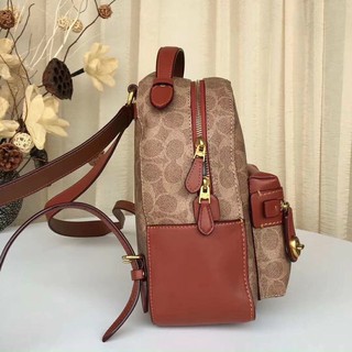 Balo nữ Coach da thật pha canvas siêu đẹp