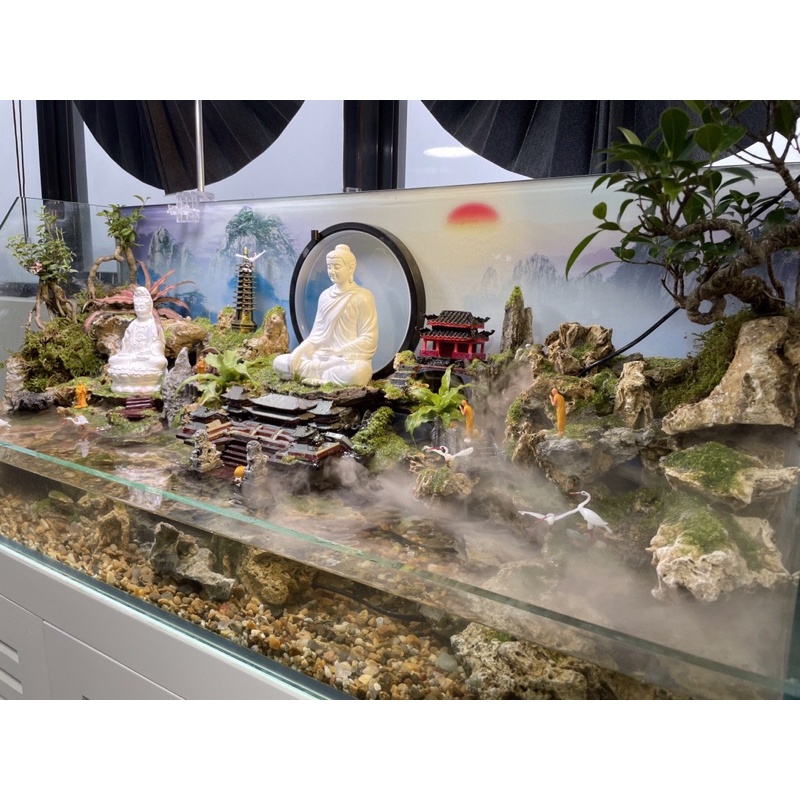 Set 6 tượng, mô hình, chú tiểu, nhà sư trang trí tiểu cảnh, hồ cá, bán cạn