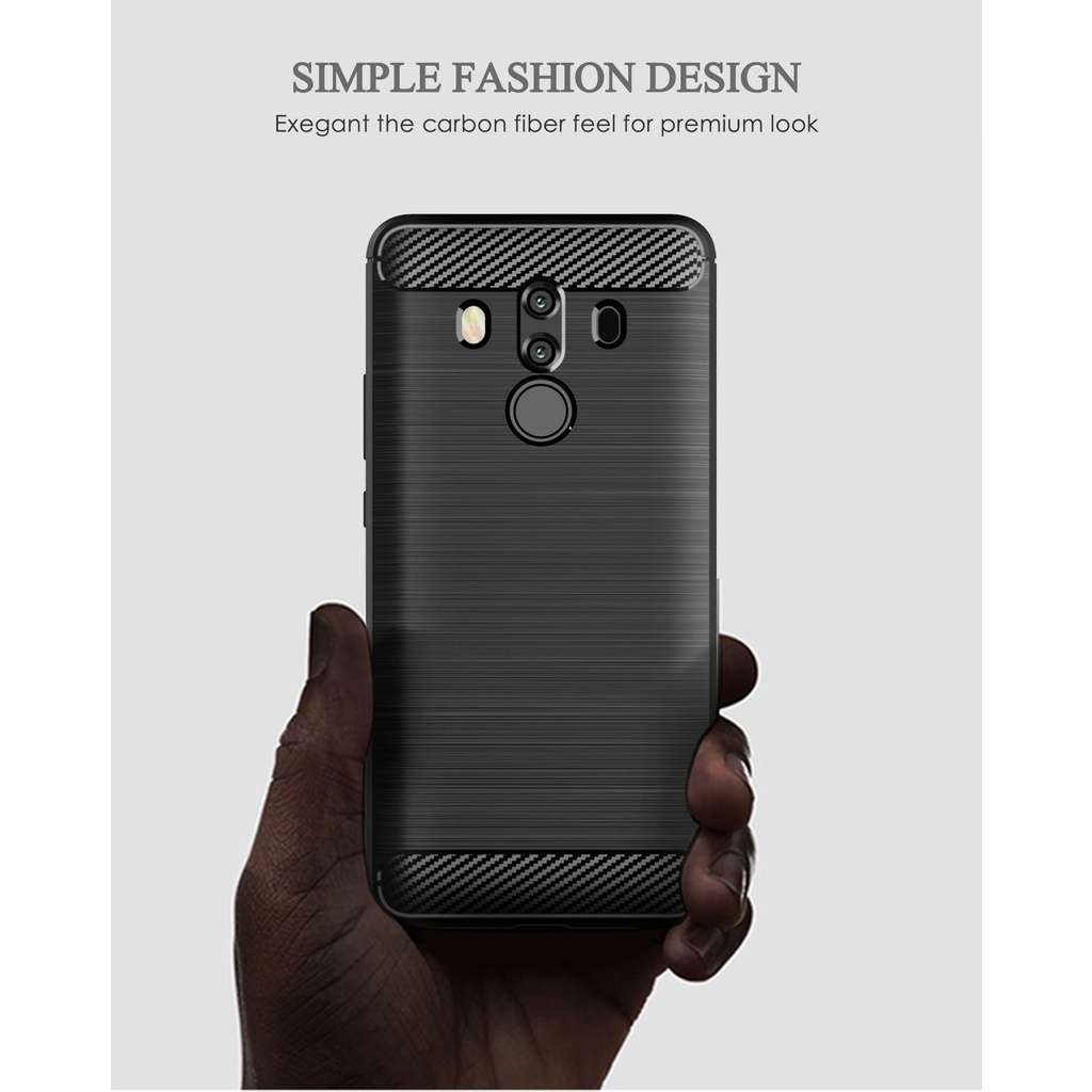 Ốp Điện Thoại tpu Silicone Mềm Chống Sốc Họa Tiết Sợi Carbon Cho Huawei Mate 10 Pro mate10pro RS